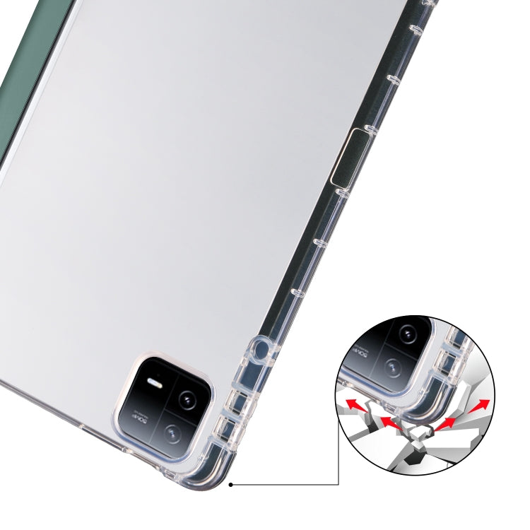 3-fold Clear TPU Smart Leather Tablet Case with Pen Slot, For Xiaomi Pad 6 / 6 Pro