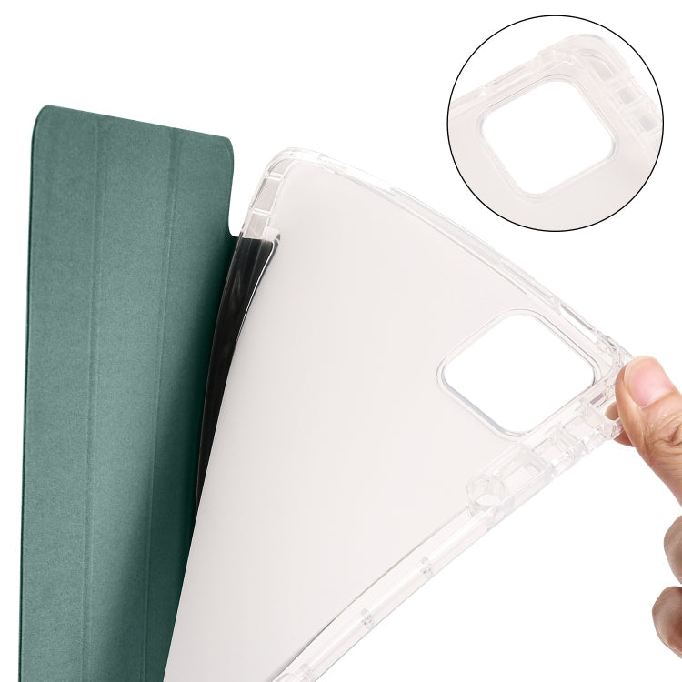 3-fold Clear TPU Smart Leather Tablet Case with Pen Slot, For Xiaomi Pad 6 / 6 Pro