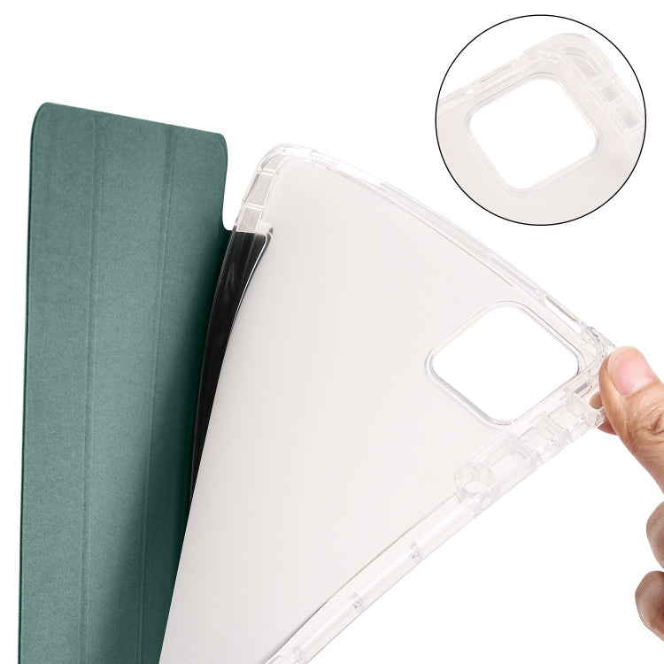 3-fold Clear TPU Smart Leather Tablet Case with Pen Slot, For Xiaomi Pad 7 / 7 Pro, For Xiaomi Redmi Pad Pro 12.1