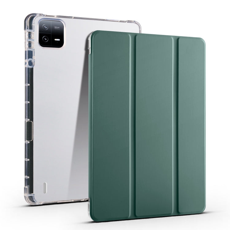 3-fold Clear TPU Smart Leather Tablet Case with Pen Slot, For Xiaomi Pad 7 / 7 Pro, For Xiaomi Redmi Pad Pro 12.1