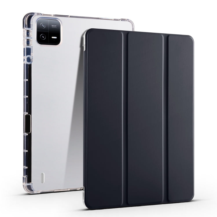 3-fold Clear TPU Smart Leather Tablet Case with Pen Slot, For Xiaomi Pad 7 / 7 Pro, For Xiaomi Redmi Pad Pro 12.1