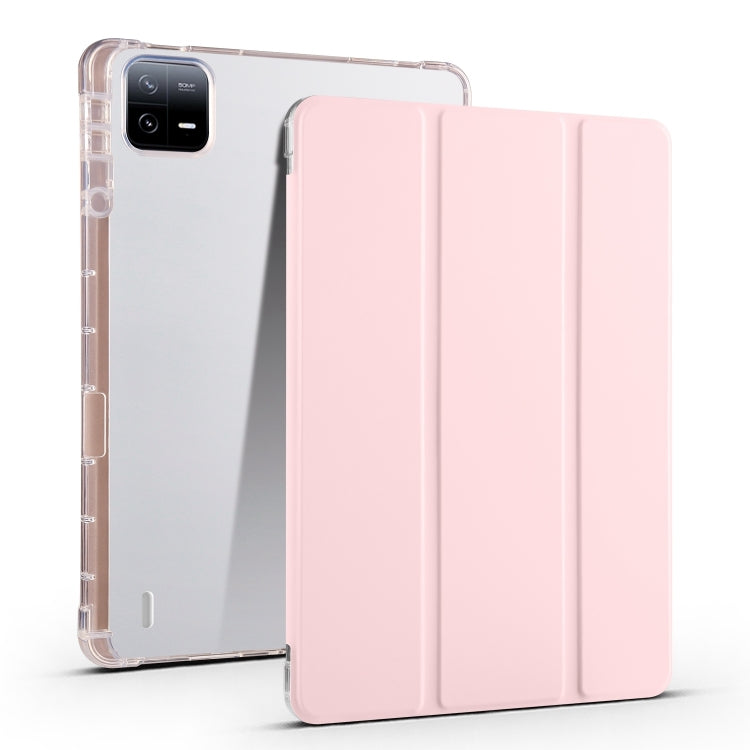 3-fold Clear TPU Smart Leather Tablet Case with Pen Slot, For Xiaomi Pad 7 / 7 Pro, For Xiaomi Redmi Pad Pro 12.1