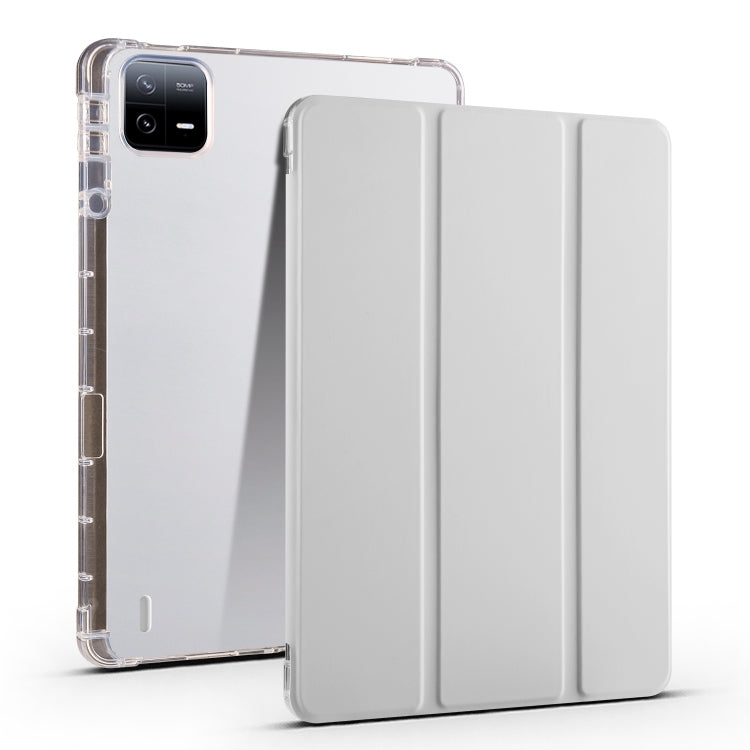 3-fold Clear TPU Smart Leather Tablet Case with Pen Slot, For Xiaomi Pad 7 / 7 Pro, For Xiaomi Redmi Pad Pro 12.1