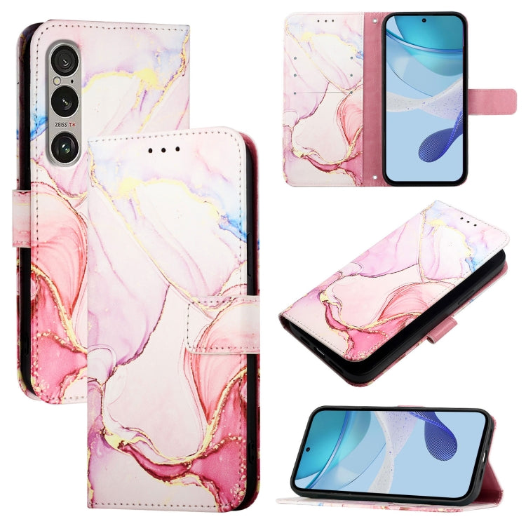 PT003 Marble Pattern Flip Leather Phone Case, For Sony Xperia 10 VI, For Sony Xperia 1 VI, For Sony Xperia 5 VI, For Sony Xperia 5 V