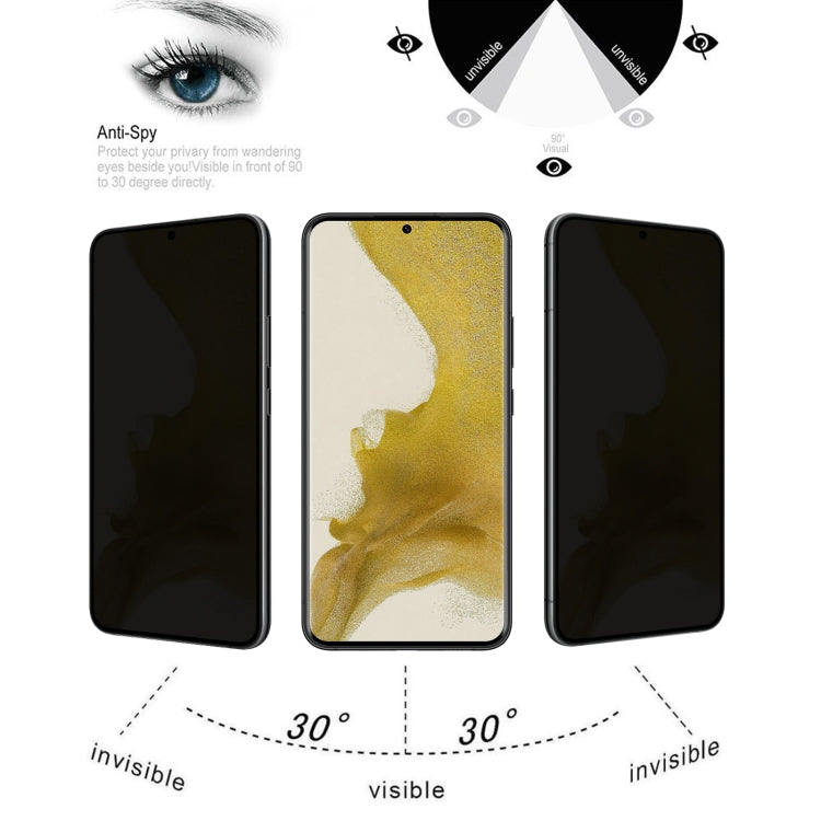 3D Curved Edge Privacy Tempered Glass Film, without Fingerprint Unlocking, For Samsung Galaxy S22 5G, For Samsung Galaxy S22+ 5G, For Samsung Galaxy S22 Ultra 5G