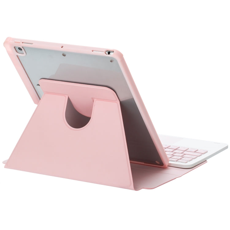F10B-AS 360 Rotation Acrylic Transparent Bluetooth Keyboard Leather Case With Touch Control / Backlight, F10B-AS