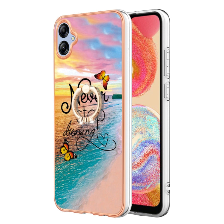 Electroplating IMD TPU Phone Case with Ring, For Samsung Galaxy A04e