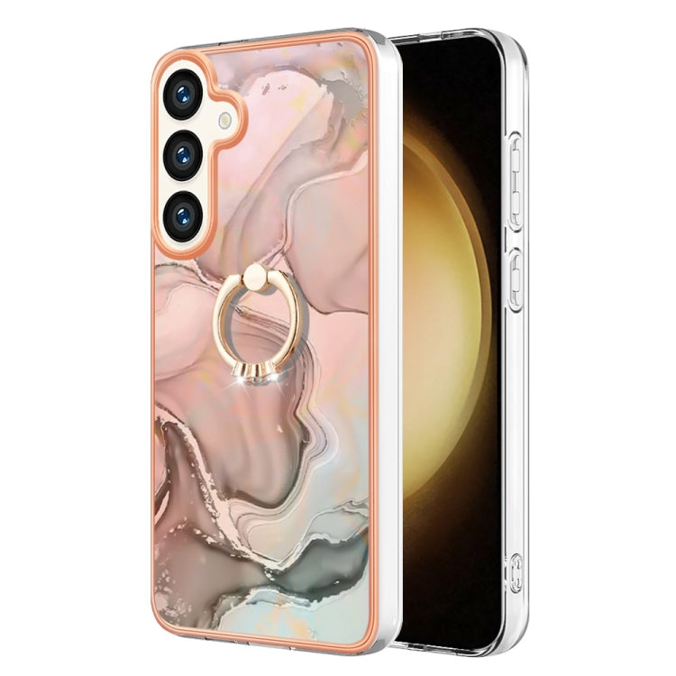 Electroplating Marble Dual-side IMD Phone Case with Ring, For Samsung Galaxy S24+ 5G, For Samsung Galaxy S24 5G, For Samsung Galaxy A05, For Samsung Galaxy A05s