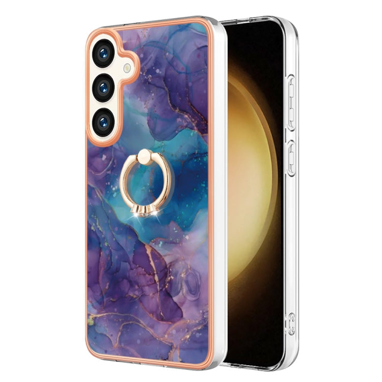 Electroplating Marble Dual-side IMD Phone Case with Ring, For Samsung Galaxy S24+ 5G, For Samsung Galaxy S24 5G, For Samsung Galaxy A05, For Samsung Galaxy A05s