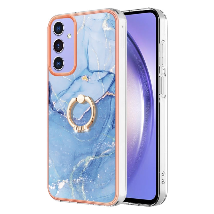 Electroplating Marble Dual-side IMD Phone Case with Ring, For Samsung Galaxy A15 5G, For Samsung Galaxy A55, For Samsung Galaxy A35, For Samsung Galaxy S24 Ultra 5G