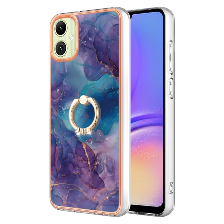 Electroplating Marble Dual-side IMD Phone Case with Ring, For Samsung Galaxy S24+ 5G, For Samsung Galaxy S24 5G, For Samsung Galaxy A05, For Samsung Galaxy A05s
