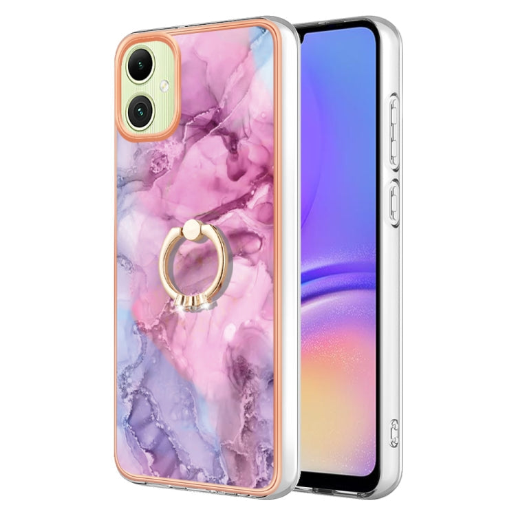 Electroplating Marble Dual-side IMD Phone Case with Ring, For Samsung Galaxy S24+ 5G, For Samsung Galaxy S24 5G, For Samsung Galaxy A05, For Samsung Galaxy A05s