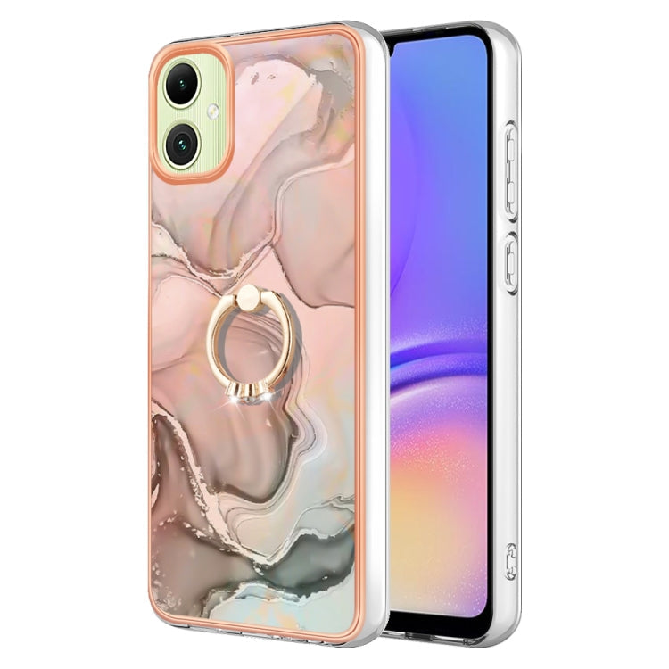Electroplating Marble Dual-side IMD Phone Case with Ring, For Samsung Galaxy S24+ 5G, For Samsung Galaxy S24 5G, For Samsung Galaxy A05, For Samsung Galaxy A05s
