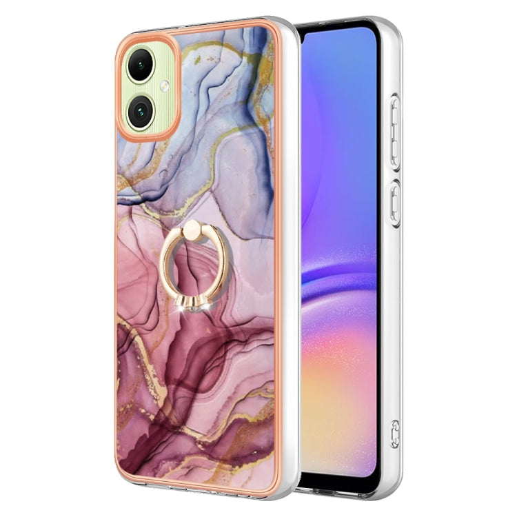 Electroplating Marble Dual-side IMD Phone Case with Ring, For Samsung Galaxy S24+ 5G, For Samsung Galaxy S24 5G, For Samsung Galaxy A05, For Samsung Galaxy A05s