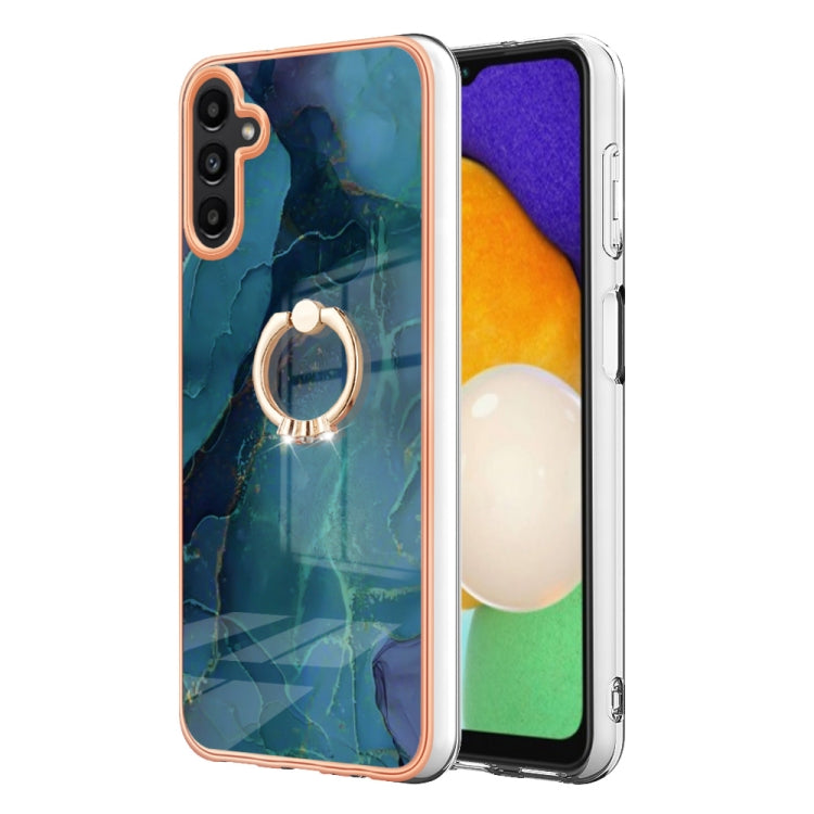 Electroplating Marble Dual-side IMD Phone Case with Ring, For Samsung Galaxy A15 5G, For Samsung Galaxy A55, For Samsung Galaxy A35, For Samsung Galaxy S24 Ultra 5G