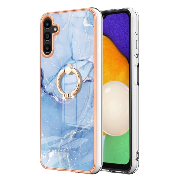 Electroplating Marble Dual-side IMD Phone Case with Ring, For Samsung Galaxy A15 5G, For Samsung Galaxy A55, For Samsung Galaxy A35, For Samsung Galaxy S24 Ultra 5G