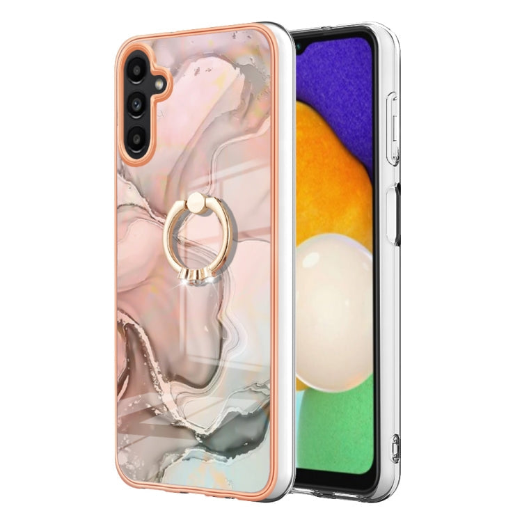 Electroplating Marble Dual-side IMD Phone Case with Ring, For Samsung Galaxy A15 5G, For Samsung Galaxy A55, For Samsung Galaxy A35, For Samsung Galaxy S24 Ultra 5G