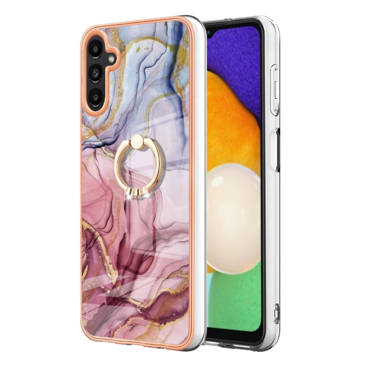 Electroplating Marble Dual-side IMD Phone Case with Ring, For Samsung Galaxy A15 5G, For Samsung Galaxy A55, For Samsung Galaxy A35, For Samsung Galaxy S24 Ultra 5G