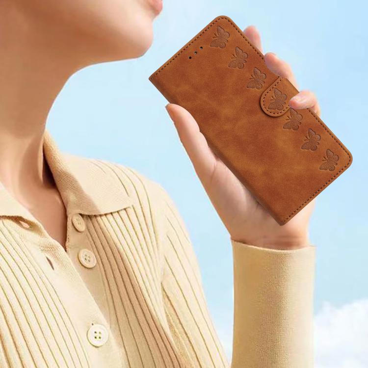Seven Butterflies Embossed Leather Phone Case, For iPhone 16e / 17e, For iPhone 17 Pro Max, For iPhone 17 Pro, For iPhone 17