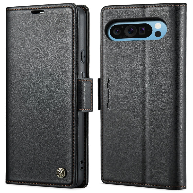 For Google Pixel 10 Pro XL / 9 Pro XL CaseMe 023 Butterfly Buckle Litchi Texture RFID Anti-theft Leather Phone Case(Black)