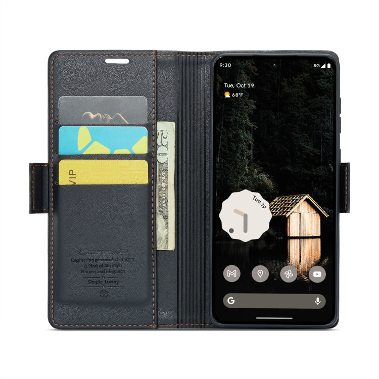 For Google Pixel 10 Pro XL / 9 Pro XL CaseMe 023 Butterfly Buckle Litchi Texture RFID Anti-theft Leather Phone Case(Black)