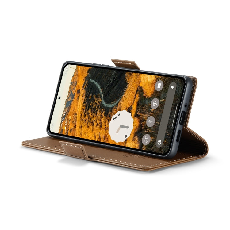 For Google Pixel 10 Pro XL / 9 Pro XL CaseMe 023 Butterfly Buckle Litchi Texture RFID Anti-theft Leather Phone Case(Brown)