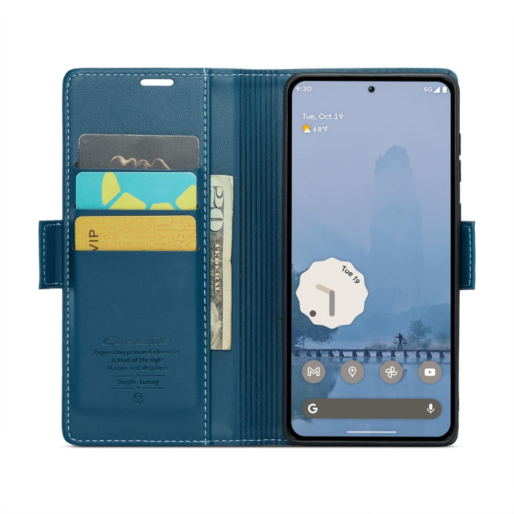 For Google Pixel 10 Pro XL / 9 Pro XL CaseMe 023 Butterfly Buckle Litchi Texture RFID Anti-theft Leather Phone Case(Blue)