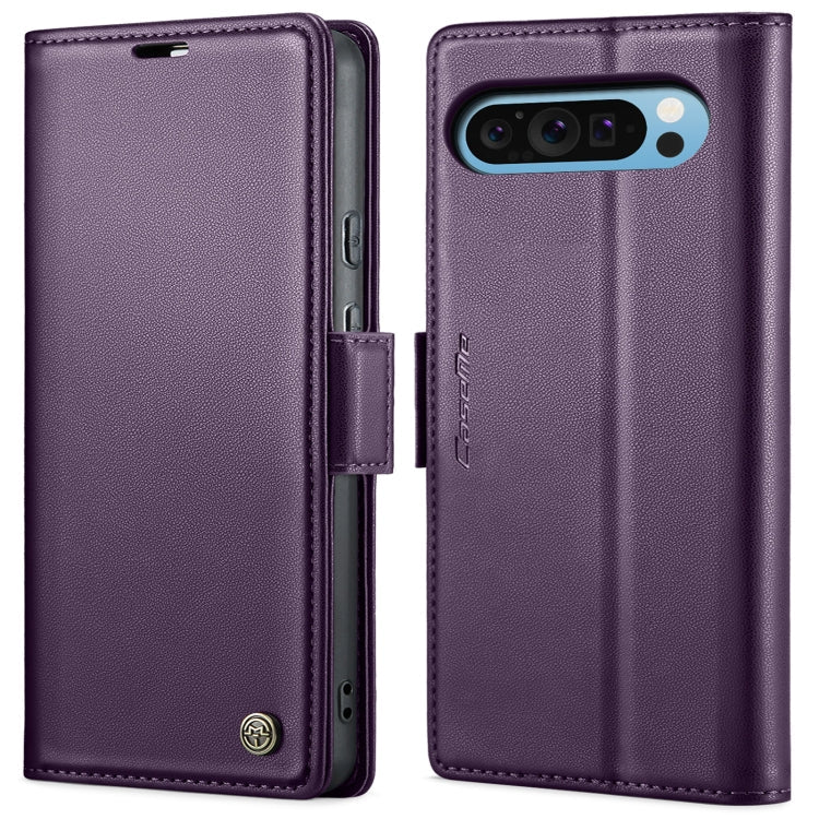 For Google Pixel 10 Pro XL / 9 Pro XL CaseMe 023 Butterfly Buckle Litchi Texture RFID Anti-theft Leather Phone Case(Pearly Purple)