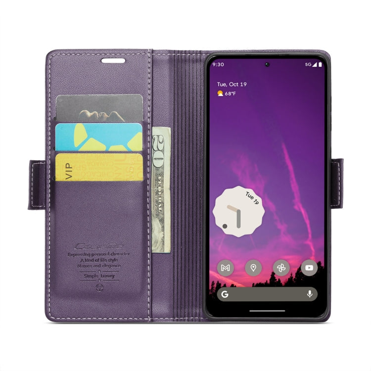 For Google Pixel 10 Pro XL / 9 Pro XL CaseMe 023 Butterfly Buckle Litchi Texture RFID Anti-theft Leather Phone Case(Pearly Purple)