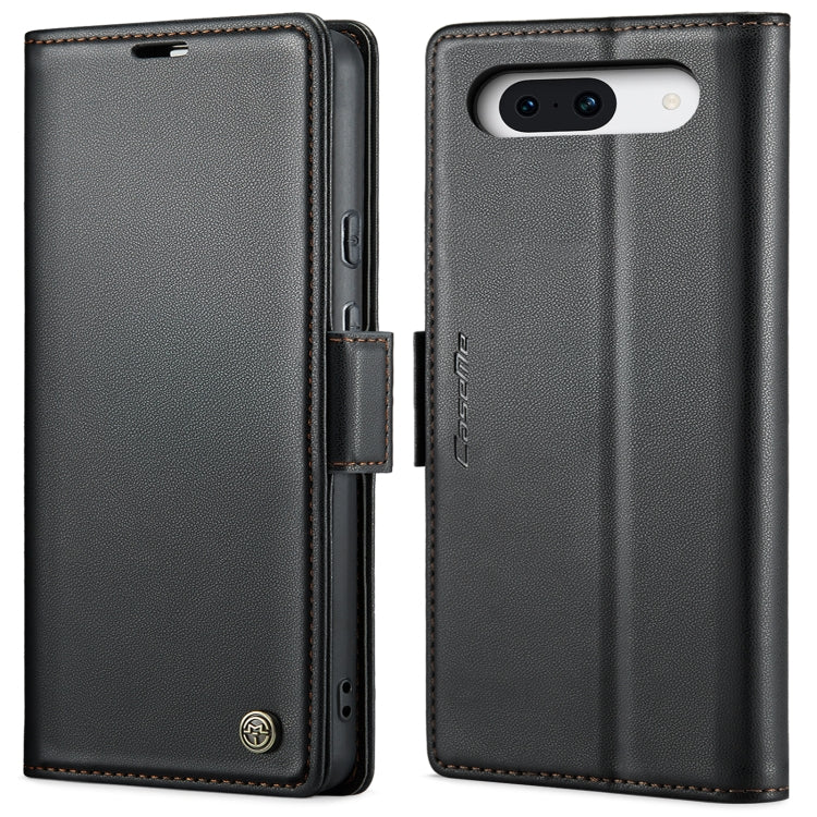 For Google Pixel 10 / 10 Pro / 9 CaseMe 023 Butterfly Buckle Litchi Texture RFID Anti-theft Leather Phone Case(Black)