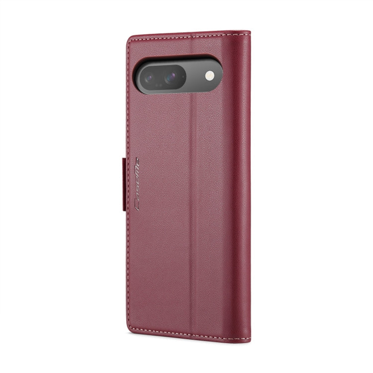 For Google Pixel 10 / 10 Pro / 9 CaseMe 023 Butterfly Buckle Litchi Texture RFID Anti-theft Leather Phone Case(Wine Red)