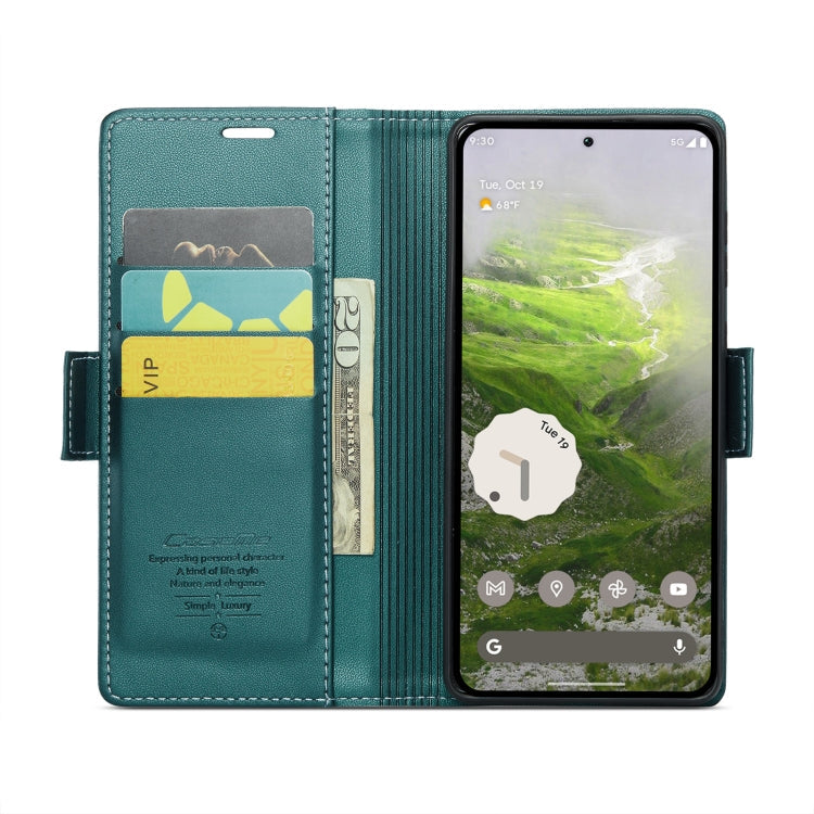 For Google Pixel 10 / 10 Pro / 9 CaseMe 023 Butterfly Buckle Litchi Texture RFID Anti-theft Leather Phone Case(Pearly Blue)