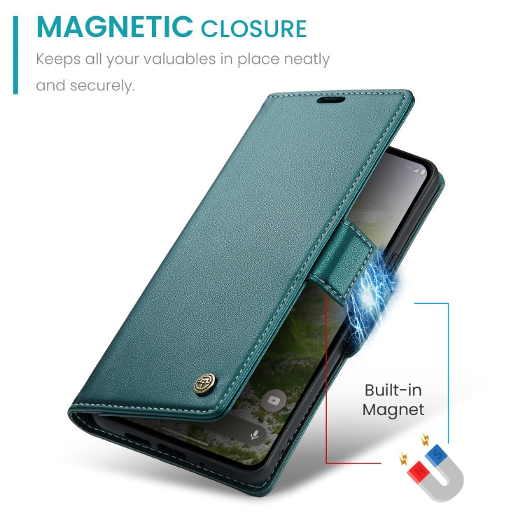 For Google Pixel 10 / 10 Pro / 9 CaseMe 023 Butterfly Buckle Litchi Texture RFID Anti-theft Leather Phone Case(Pearly Blue)