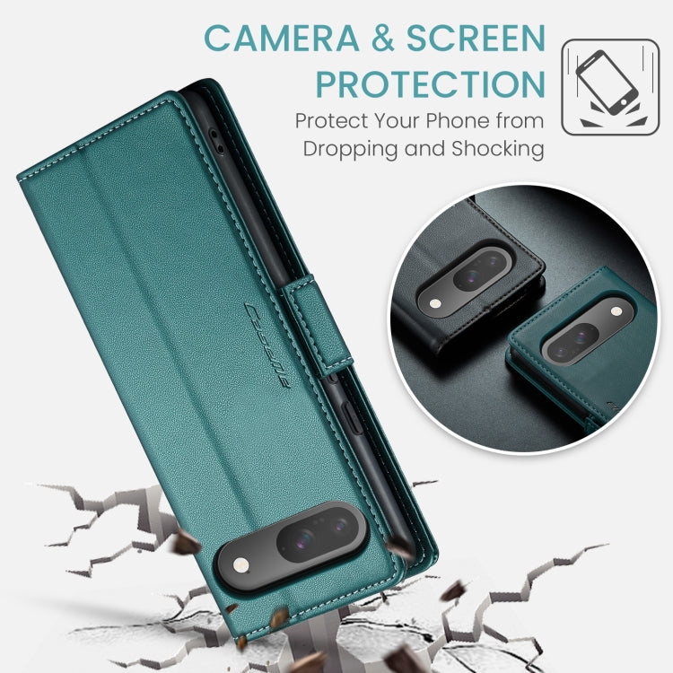 For Google Pixel 10 / 10 Pro / 9 CaseMe 023 Butterfly Buckle Litchi Texture RFID Anti-theft Leather Phone Case(Pearly Blue)