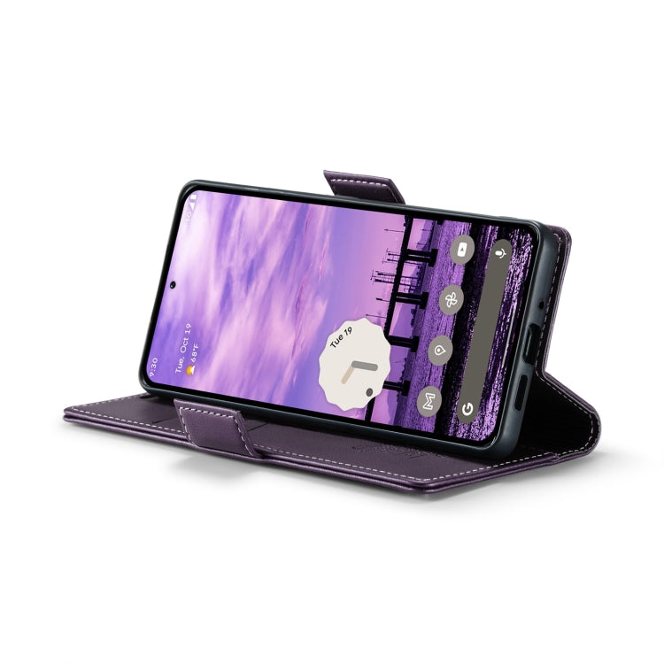 For Google Pixel 10 / 10 Pro / 9 CaseMe 023 Butterfly Buckle Litchi Texture RFID Anti-theft Leather Phone Case(Pearly Purple)