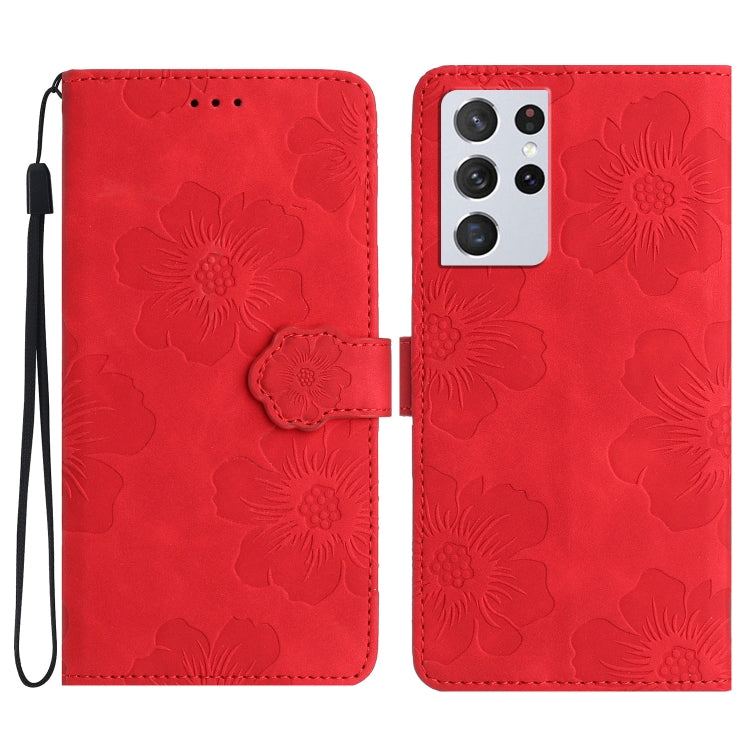 Flower Embossing Pattern Leather Phone Case, For Samsung Galaxy S22 Ultra 5G, For Samsung Galaxy S21 5G, For Samsung Galaxy S21+ 5G, For Samsung Galaxy S21 Ultra 5G