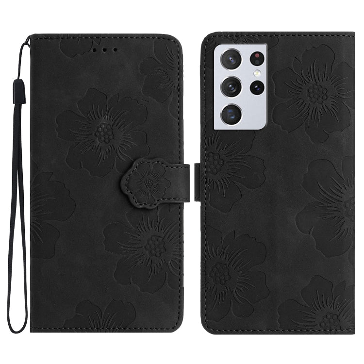 Flower Embossing Pattern Leather Phone Case, For Samsung Galaxy S22 Ultra 5G, For Samsung Galaxy S21 5G, For Samsung Galaxy S21+ 5G, For Samsung Galaxy S21 Ultra 5G