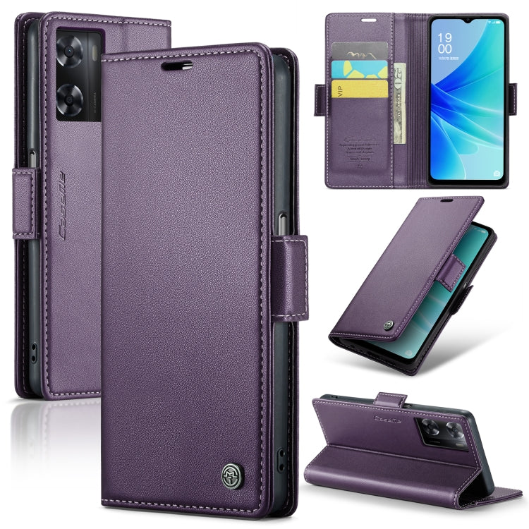 CaseMe 023 Butterfly Buckle Litchi Texture RFID Anti-theft Leather Phone Case, For OPPO A77 4G Global / A57e 4G, For OPPO A77s, For OPPO Reno8 Pro 5G Global, For OPPO Reno7 Z Global/Reno7 Lite Global