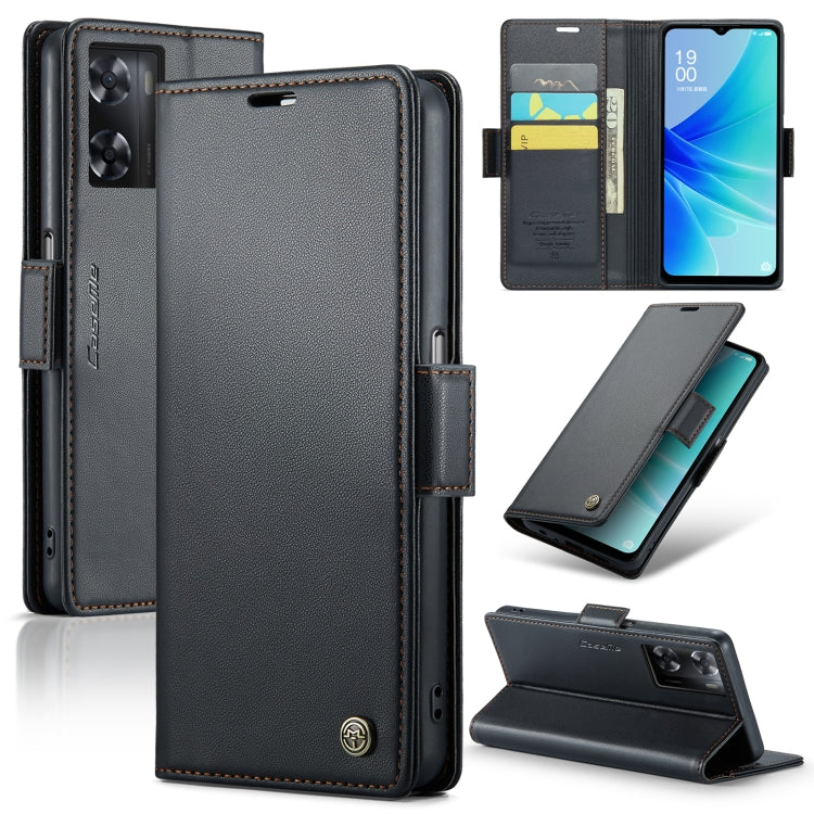 CaseMe 023 Butterfly Buckle Litchi Texture RFID Anti-theft Leather Phone Case, For OPPO A77 4G Global / A57e 4G, For OPPO A77s, For OPPO Reno8 Pro 5G Global, For OPPO Reno7 Z Global/Reno7 Lite Global