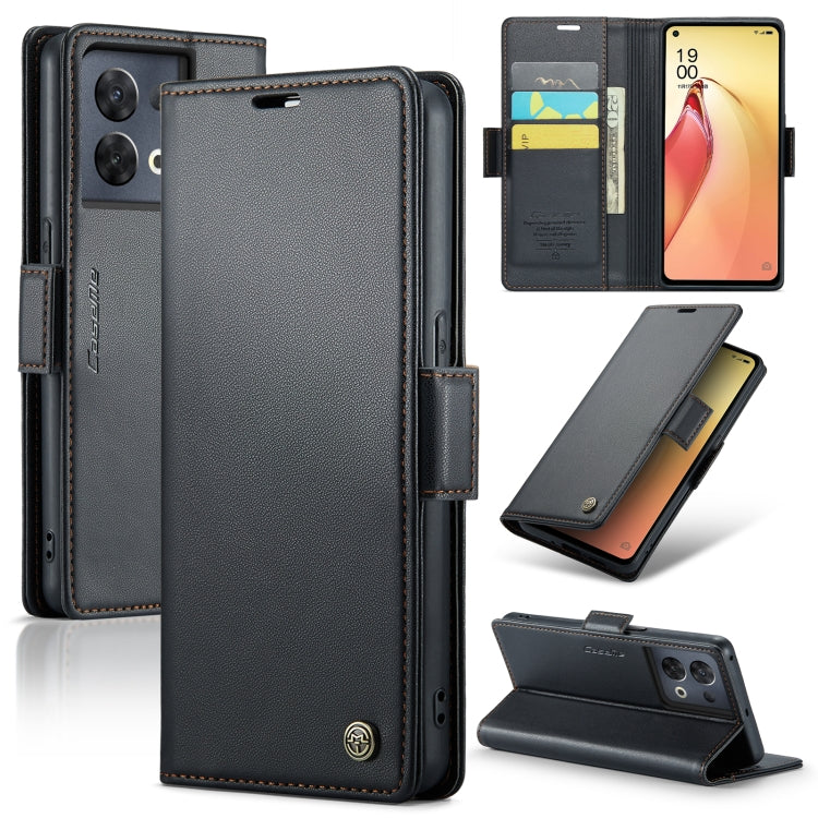 CaseMe 023 Butterfly Buckle Litchi Texture RFID Anti-theft Leather Phone Case, For OPPO A77 4G Global / A57e 4G, For OPPO A77s, For OPPO Reno8 Pro 5G Global, For OPPO Reno7 Z Global/Reno7 Lite Global