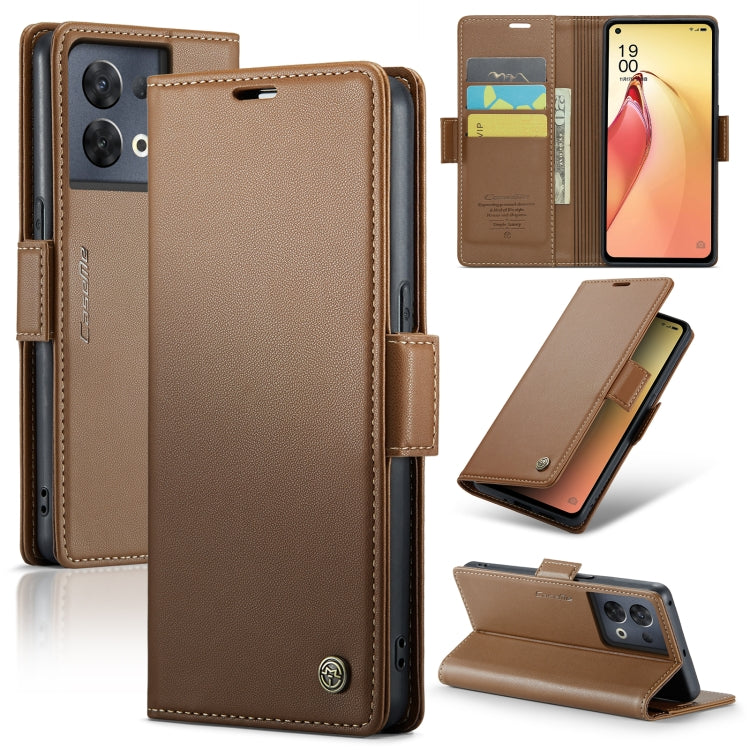 CaseMe 023 Butterfly Buckle Litchi Texture RFID Anti-theft Leather Phone Case, For OPPO A77 4G Global / A57e 4G, For OPPO A77s, For OPPO Reno8 Pro 5G Global, For OPPO Reno7 Z Global/Reno7 Lite Global