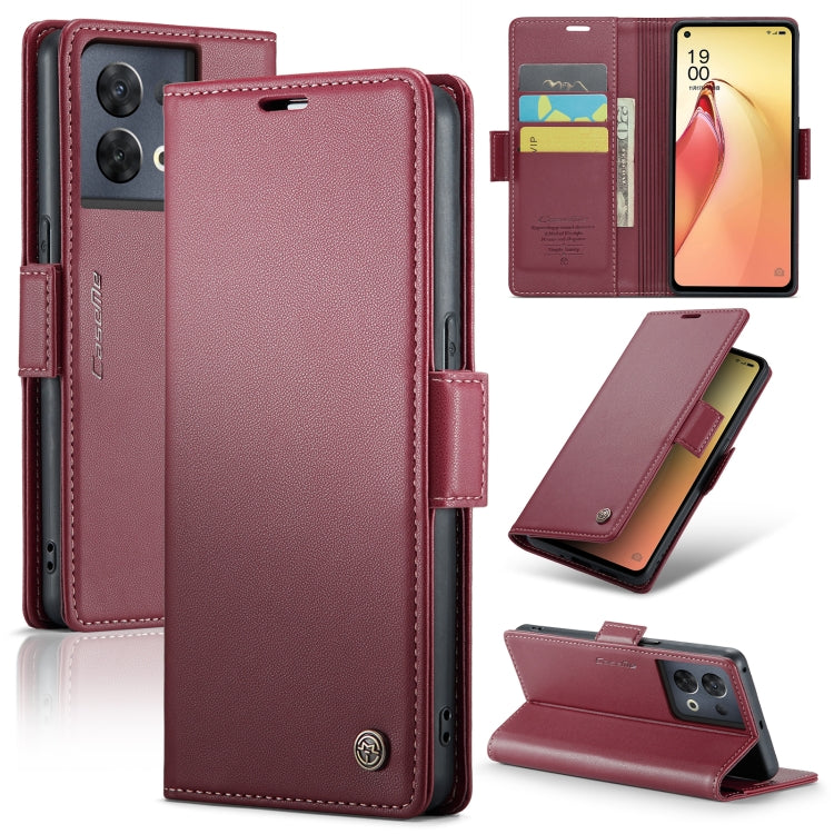 CaseMe 023 Butterfly Buckle Litchi Texture RFID Anti-theft Leather Phone Case, For OPPO A77 4G Global / A57e 4G, For OPPO A77s, For OPPO Reno8 Pro 5G Global, For OPPO Reno7 Z Global/Reno7 Lite Global