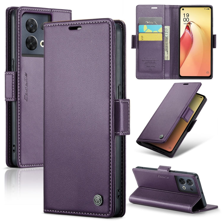 CaseMe 023 Butterfly Buckle Litchi Texture RFID Anti-theft Leather Phone Case, For OPPO A77 4G Global / A57e 4G, For OPPO A77s, For OPPO Reno8 Pro 5G Global, For OPPO Reno7 Z Global/Reno7 Lite Global