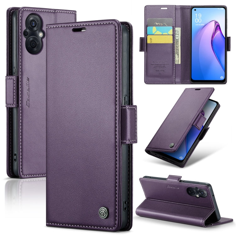 CaseMe 023 Butterfly Buckle Litchi Texture RFID Anti-theft Leather Phone Case, For OPPO A77 4G Global / A57e 4G, For OPPO A77s, For OPPO Reno8 Pro 5G Global, For OPPO Reno7 Z Global/Reno7 Lite Global