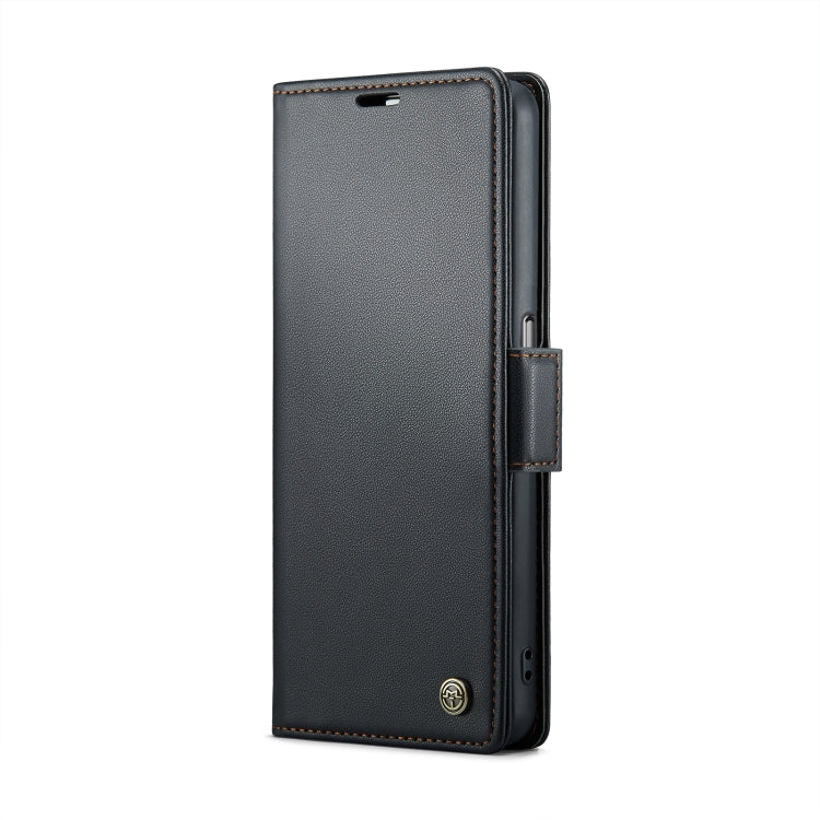 For OPPO A96 4G Global/A36 4G/K10 4G/A76 4G CaseMe 023 Butterfly Buckle Litchi Texture RFID Anti-theft Leather Phone Case(Black)