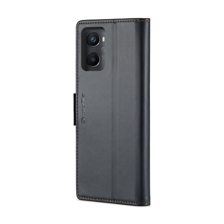 For OPPO A96 4G Global/A36 4G/K10 4G/A76 4G CaseMe 023 Butterfly Buckle Litchi Texture RFID Anti-theft Leather Phone Case(Black)