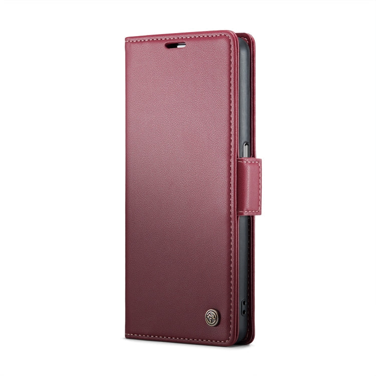 For OPPO A96 4G Global/A36 4G/K10 4G/A76 4G CaseMe 023 Butterfly Buckle Litchi Texture RFID Anti-theft Leather Phone Case(Wine Red)