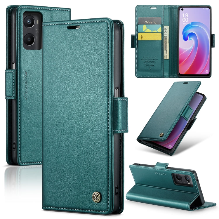 CaseMe 023 Butterfly Buckle Litchi Texture RFID Anti-theft Leather Phone Case, For OPPO Reno8 5G Global, For OPPO A96 4G Global/A36 4G/K10 4G/A76 4G