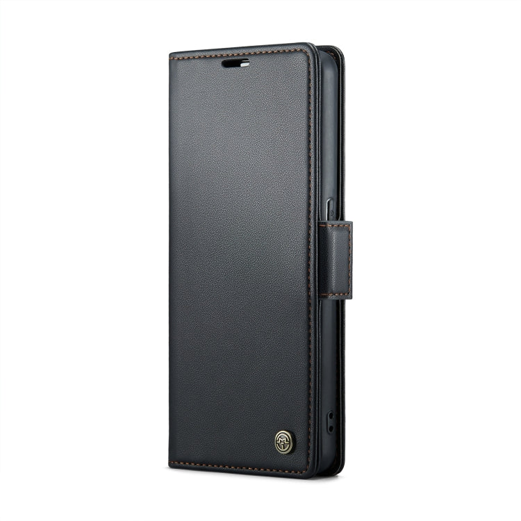 For OPPO Reno8 T 4G CaseMe 023 Butterfly Buckle Litchi Texture RFID Anti-theft Leather Phone Case(Black)