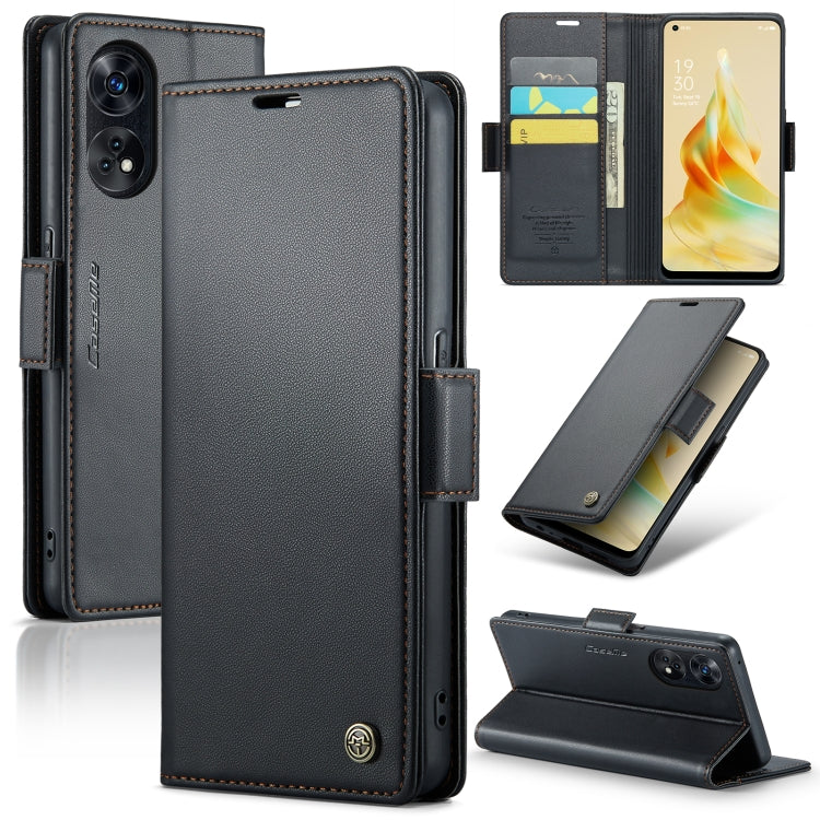 CaseMe 023 Butterfly Buckle Litchi Texture RFID Anti-theft Leather Phone Case, For OPPO Reno8 T 4G, For OPPO A57 4G Global/A57s 4G Global, For OPPO Reno10 5G Global／Reno10 Pro Global, For OPPO A78 4G